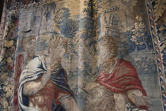 A 16th century Flemish Old Testament tapestry, probably Brussels, 11ft 4in. x 8ft 3in.